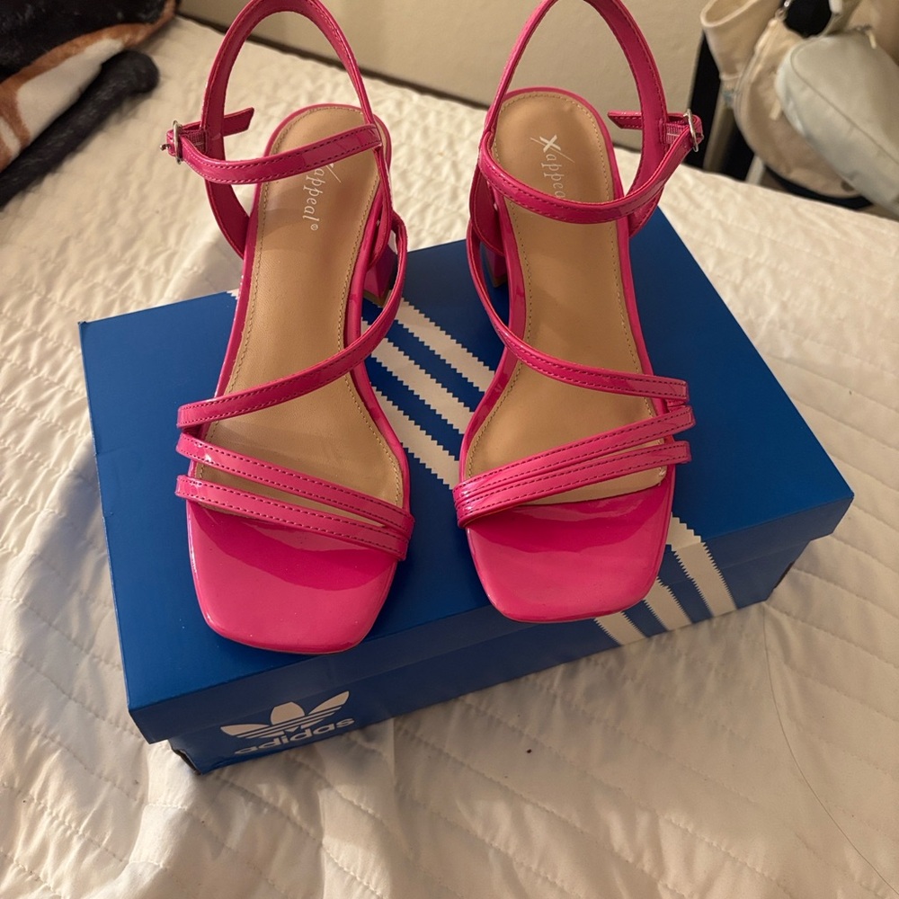 Hot Pink Strappy Heels